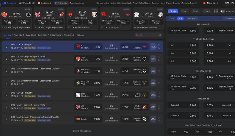 Các loại kèo Esport cần phải biết tại ST666
