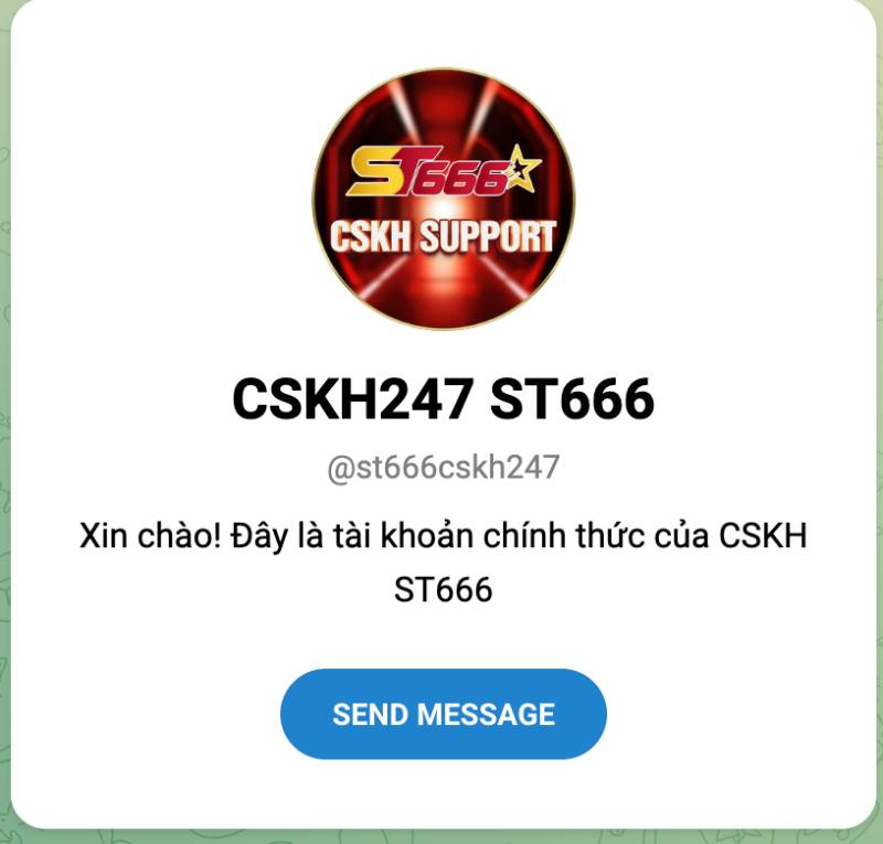 Liên hệ ST666 qua ứng dụng nhắn tin quốc tế